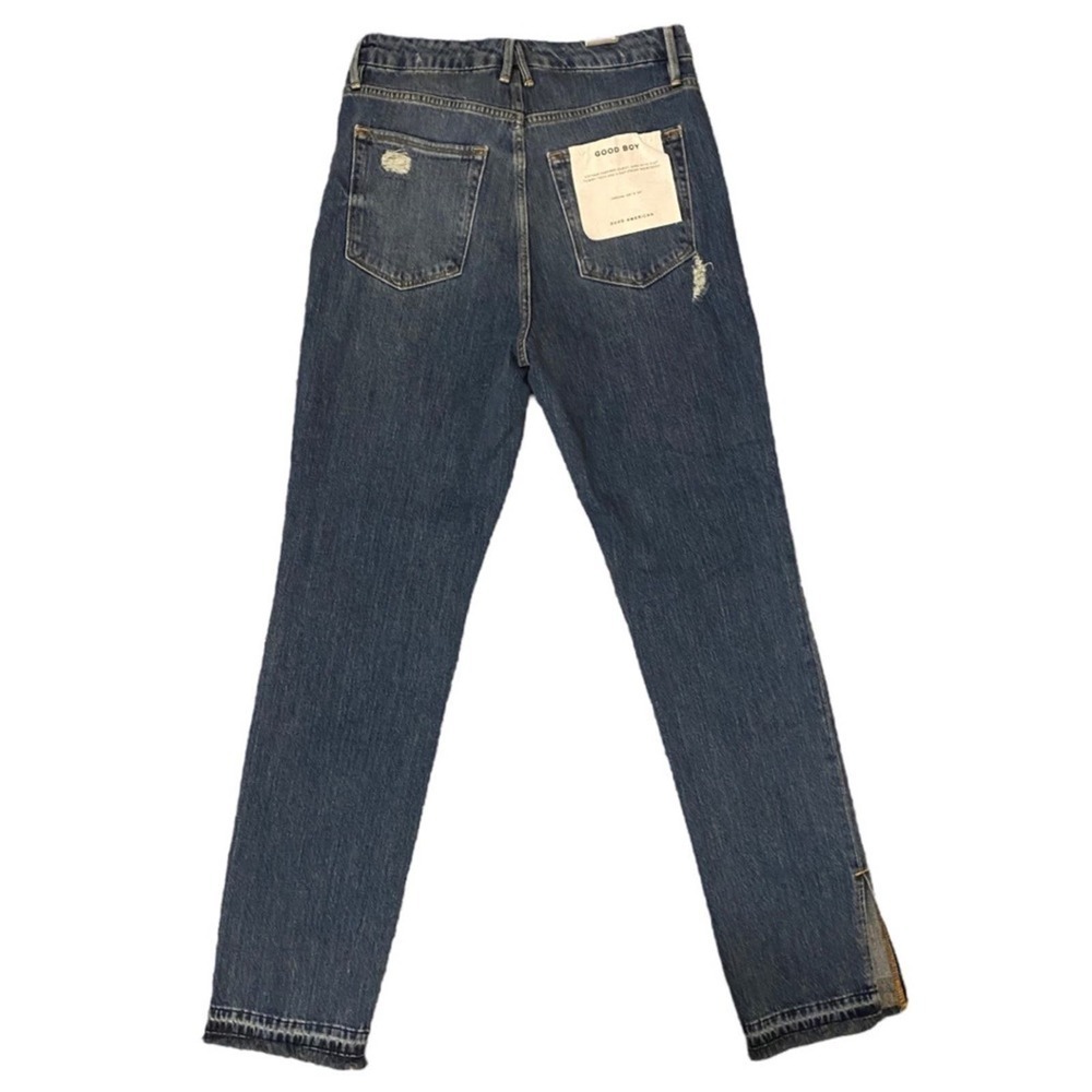 good american split hem button fly straight leg j… - image 2